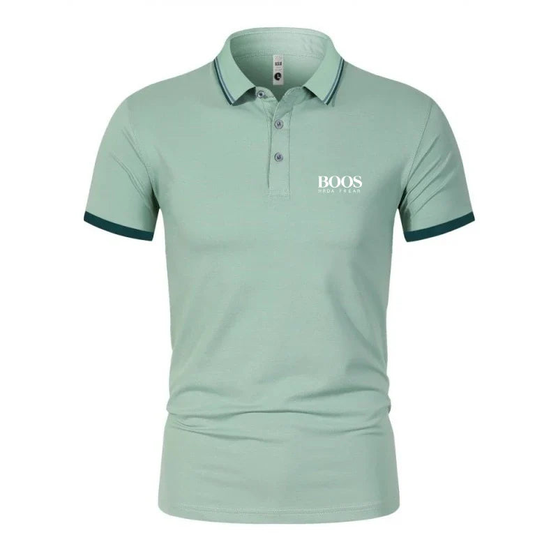 New men's high-quality short sleeved polo shirt, summer fashion, casual, comfortable, cool, breathable T-shirt top