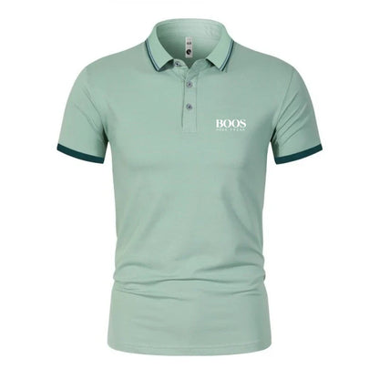 New men's high-quality short sleeved polo shirt, summer fashion, casual, comfortable, cool, breathable T-shirt top