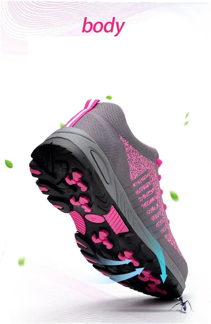 Safety Shoes for Women Indestructible  Steel Toe Sneakers Puncture Lightweight Boots Female Pink Small Size Safety Shoes