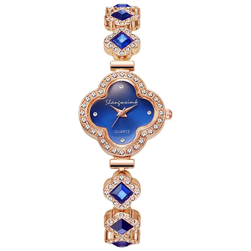 Women Watch Vintage  Set Diamond es Small Green   Wrist  No Box