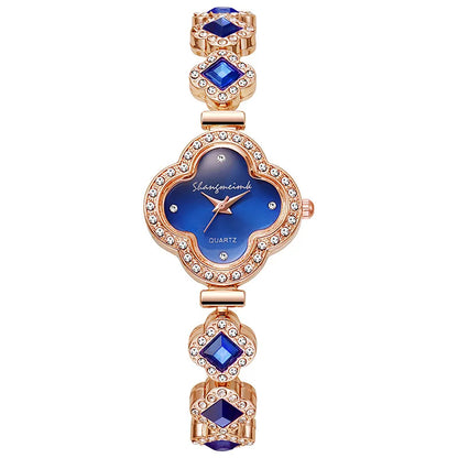 Women Watch Vintage  Set Diamond es Small Green   Wrist  No Box