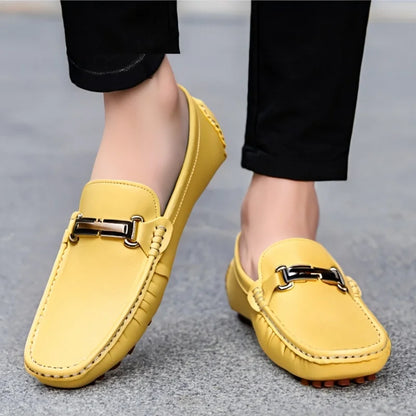 Shoes Men Handmade PU Leather Loafer Casual Driving Flats Slip-on Shoes Luxury Comfy Moccasins White Loafers Shoes for Men