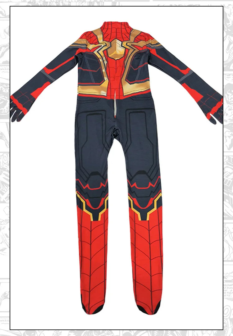 Kids Spider Boy Cosplay Costume Superhero Morales Cosplay Jumpsuit Miles Zentai Jumpsuit Halloween Carnival Party Costume Adult