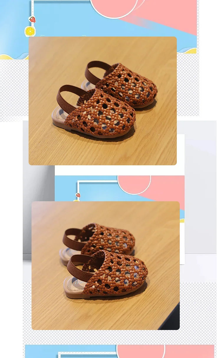 Traditional Woven Sandals Young Child in Summer 2026 New Child Flat Shoe Retro Baby Walking Shoe Girls Casual Sandals Baby Shoes