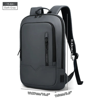Thin Male Work Backpack Multifunctional Fashion 15.6 In Laptop Backpack Casual Waterproof Business Travel Daypack