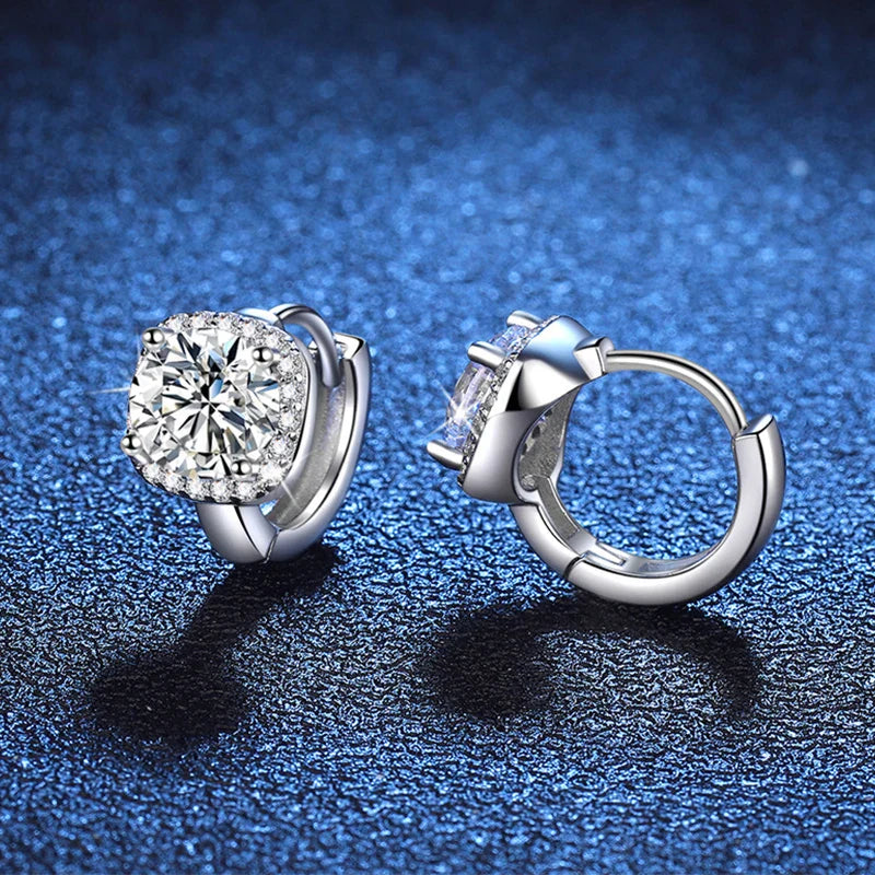 0.5ct 1ct Rainbow Color Moissanite Studs Earrings for Women S925 Silver Black Blue Pink Lab Diamond Wedding Stud Earring