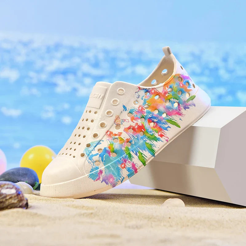 Cartoon Printing Boys Barefoot Shoes Summer Beach Non-slip Comfortable Kids Shoes Cute Closed Toe Breathable Girls Sandals