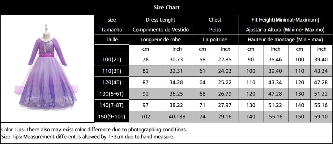Frozen Snow Queen Elsa Anna Girls Cosplay Mesh Princess Dress Kids Halloween Carnival Party Birthday Frock Ball Vestidos