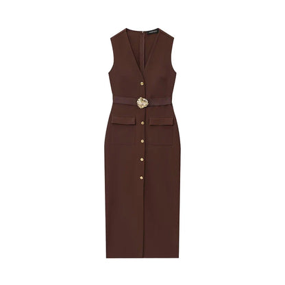 Black Elegant Party Midi Dresses 2026 Women's Summer Sleeveless Long Dresses Fashion Casual Vintage Evening Party Dress  ﻿