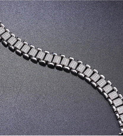 2024 Original Full 1mm D Color Moissanite Diamond Cuban Link Bracelet For Men Women Unisex 925 Silver 10mm Wrist Bracelets