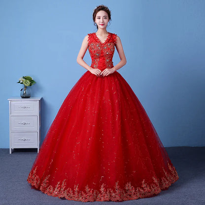 Wedding Dress Wholesale Lace up Embroidery Bride Marriage Dresses White Ball Gown Factory Christmas Carnival Plus Size