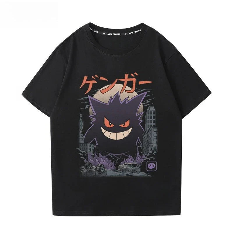 Printing Tee Pure Cotton T-shirt Men's 2026 Summer Fashion Oversize Street Casual Y2K Tops Streetwear Clothing