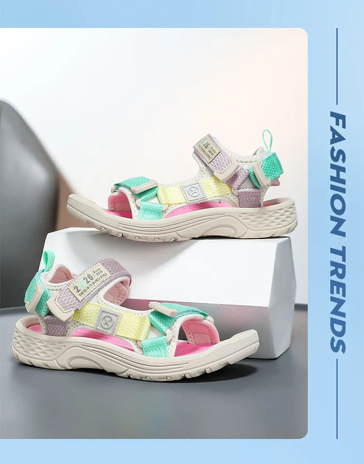 Fashion Kids Sandals Boy Soft Sole Non-slip Outdoor Breathable Walking Sandials Summer Children's Girls Beach Shoes