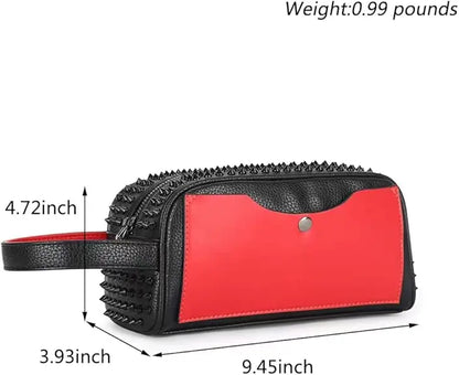 Clutch PU Leather Purses for Women Fashion Multi-Pocket Handbag Zipper Wallet Party Black