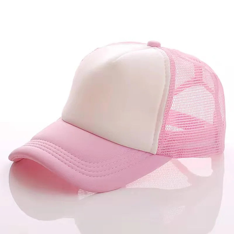 50 Color Unisex SummerTrucker Hat For Adult Net Baseball Cap Men Women Polyester Blank Mesh Adjustable Sun Hat Visor