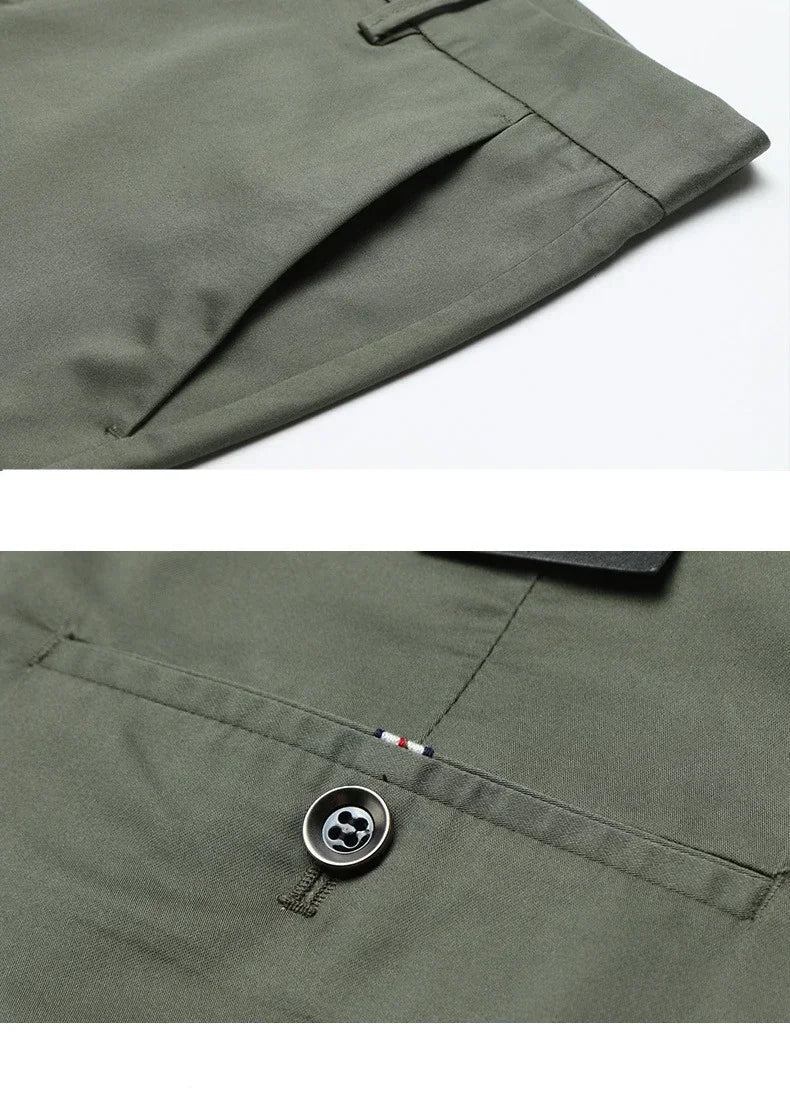 2024 Summer Thin Korean Style Business Casual Trousers for Men Stretch Soft Straight Leg Loose Fashionable Casual Pants Male