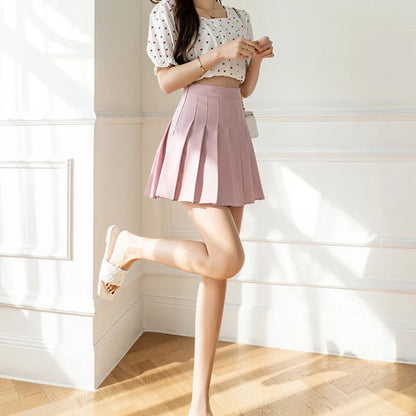 White Women Pleated Skirts Summer High Waist Zipper Girls Dancing JK Mini Skirts Black Fashion Student A Line Faldas 2023