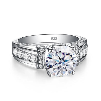 Luxury 2 Carats Moissanite Rings For Women Pure 925 Sterling Silver Wedding Band Female Jewelry Accessories GRA Certified