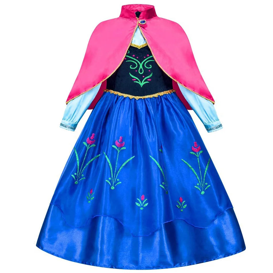 Girl Princess Dress Halloween 2026 Cosplay Party Costume Snow Queen Princess Clothes Children Outfit