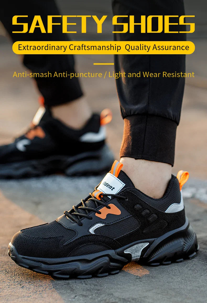 Men's safety shoes, work shoes, anti smashing and anti piercing work boots, indestructible safety boots