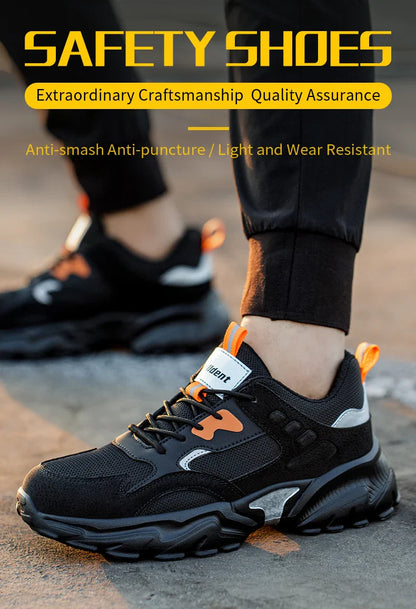 Men's safety shoes, work shoes, anti smashing and anti piercing work boots, indestructible safety boots