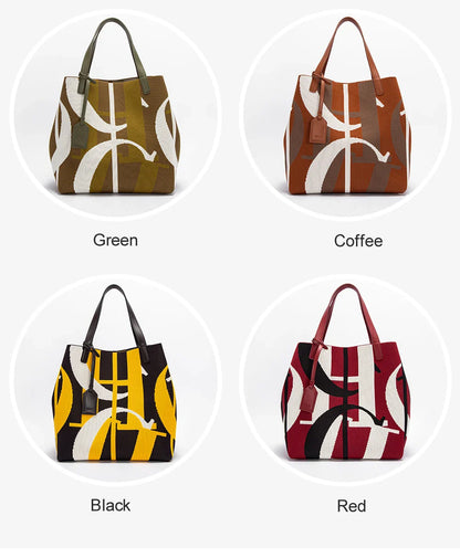 Multi-coloured Colour Retro Style Women's Large Capacity Handbags Multi-coloured Available Classic Multi-purpose Women's Handbag
