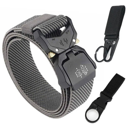 140cm Elastic Belt For Men Aluminum Alloy Quick Release Buckle Strong Nylon Tactical Belt Male Military Accessories