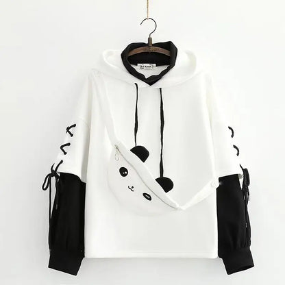 3XL Harajuku Aesthetic Bear Anime Hoodie Women Korean Kawaii Crewneck Long Sleeve Oversize Streetwear Kpop Y2K Winter Cloth Top