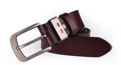 Men's Genuine Leather Alloy Pin Square Buckle Belts High Quality Vintage Style Male Waist Straps Classic Men Jeans Waistband