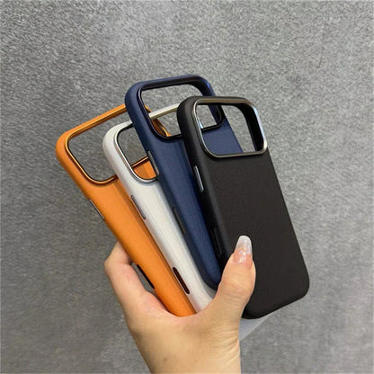 Magnetic Leather Case For iPhone 17 Pro Max 17 Ari MagSafe Silicone Border Protect Back Cover Shell With Ai Button Bumper