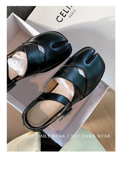 Fashion Women's Shoes New High Quality Leather Split Toe Mary Jane Shoes Comfortable Low Heel Women Shoes Lolita