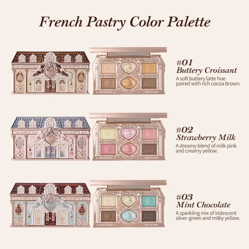 SWEETIE BEAR Makeup Box Gift Set All In One Perfume Shimmer Eye Shadow Palette Blush Lip Jelly Box 10 PCS
