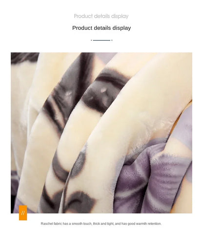 Double layers Raschel Mink Blankets Spring Winter Soft Warm Faux Fur Throw Blankets Heavy Fluffy Weighted Blankets