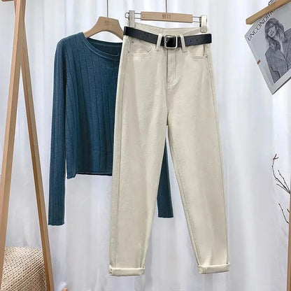 High Waist Harlan Denim Jeans Women's Fashion Loose Pants