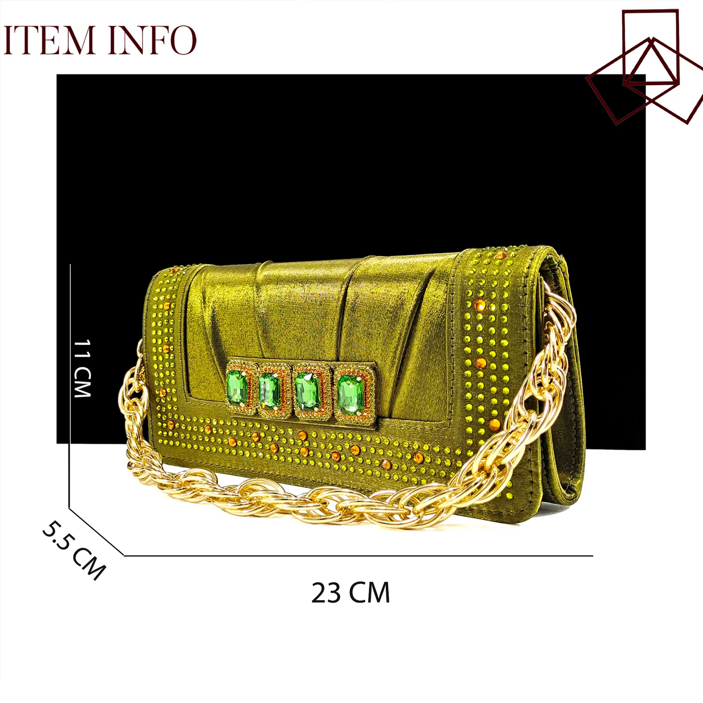 Italian Olive Pumps and Bag for Party 2024 INS Style Pointed-Toe Rhinestone Elegant Low Heels Wedge for Wome