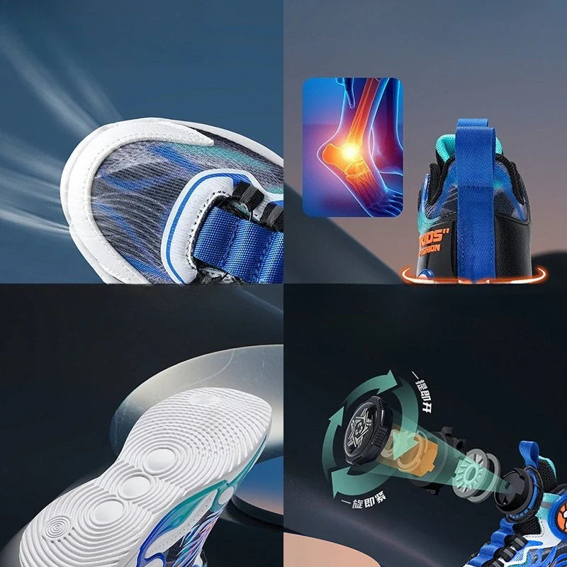 Luxury Boy Sneaker 2025 New Fashion Outdoor Kids Basketball Shoes Soft Sole School Children Sports Shoes for Boy 4 To 12 Years