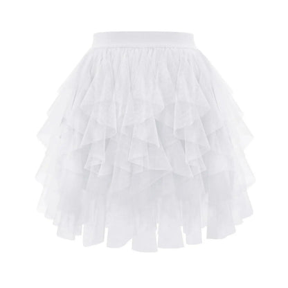 Women's Tulle Tutu Skirt Fashion Solid Color High Waist Mesh Skirt A-line Puff Skirt Cute Cake Skirt Cute Ballet Ball Half Skirt