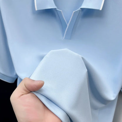 New Brand Men's Summer Short Sleeve Polo Shirt Lapel Exquisite Print Short Sleeve T-Shirt Fashion Casual Business Men's Clothing