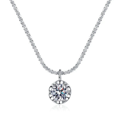 Luxury 925 Sterling Silver AAAAA Zircon Pendant Necklace Fashion Italian Silver Necklace Women Jewelry