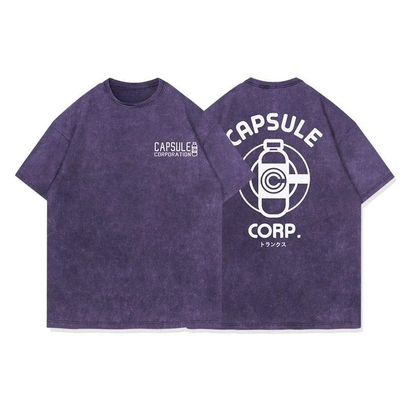 Japanese Anime Dragon Ball Vintage Washed T-shirt Man Women Short Sleeve Tee Summer Casual Graphic Print Streetwear Y2k Clothes