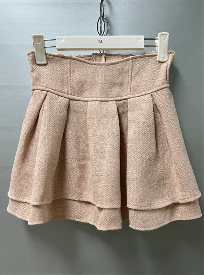Japanese Lolita Skirts Ruffled Pleated Plaid Skirt Women 2026 Spring New Elastic High Waist Slimming Gentle Mini Skirt Culottes