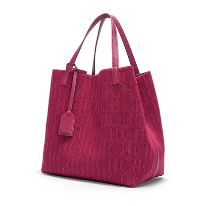 High Quality Craft Large Capacity Handbag Ladies Shoulder Bag Fashion Classic New Pure Color Outer Pocket Ladies Handbag
