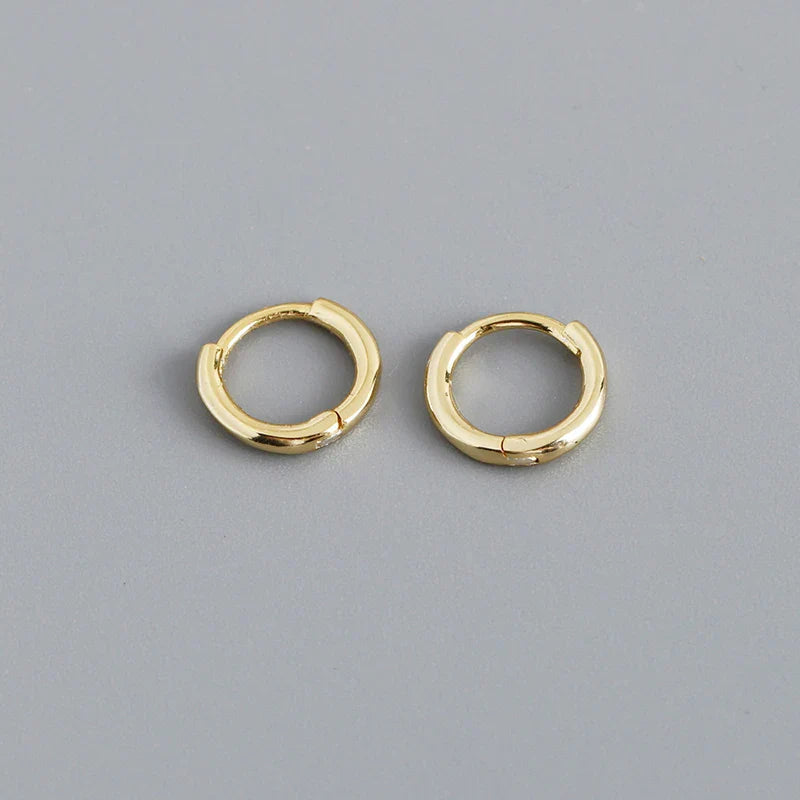 925 Sterling Silver Minimalist Glossy Circle Hoop Earrings for Women Fashion Simple Ear Bone Piercing Jewelry Accessories