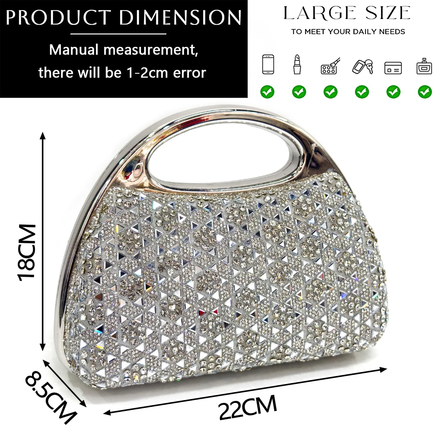 Elegant Women's Rhinestone Peep Toe High Heels Sandals - Italian Design with Matching Blue Handbag
