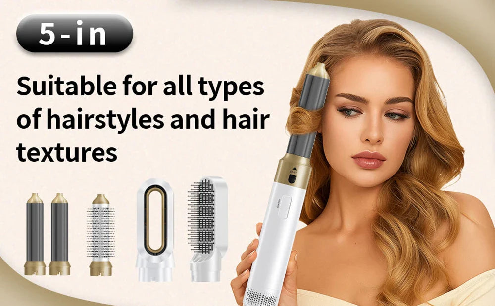 Multi-Functional 5-In-1 Curling And Straightening Comb Hair Accessories Styling Tools And Equipment Hair Dryer For Dyso Gift