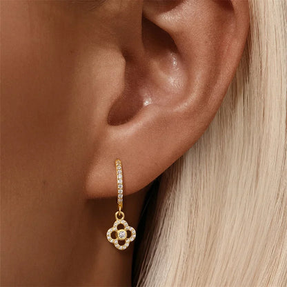 925 Sterling Silver luxury leaf Design zircon Charms hoop earrings for women Shiny Zircon Wedding Party jewelry gift plata