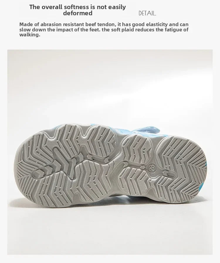 Children Summer Sports Sandals Girls Beach Outdoor Non-slip Hiking Shoes Boys Hollow Breathable Anti Collision Round Toe Sandals