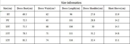 Summer Girls' Round Neck Flying Sleeve Solid Color Princess Dress With Cinched Waist To Show Off Slimming Temperament Dress