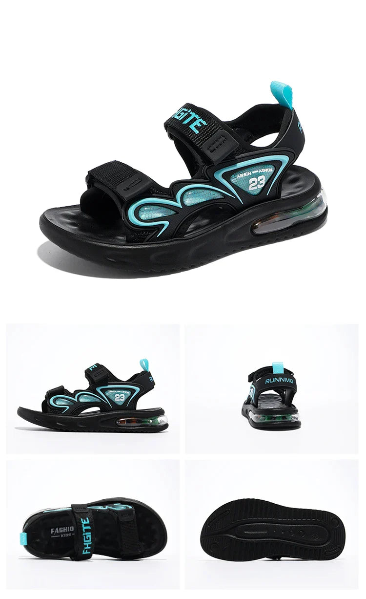 Summer Children's Sandals Outdoor Water Beach Breathable Speed Drying Shoes Boys Open Toe PU Air Cushion Sandals 28-39