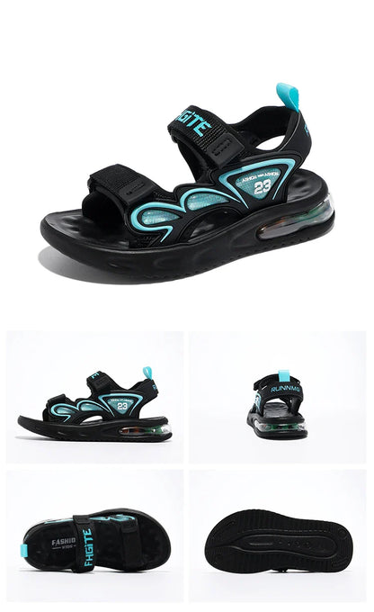 Summer Children's Sandals Outdoor Water Beach Breathable Speed Drying Shoes Boys Open Toe PU Air Cushion Sandals 28-39